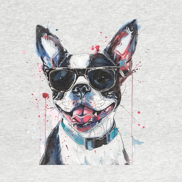 Boston Terrier with Sunglasses by Wayward Purpose